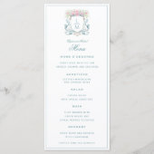 Elegant Roos Crest w / Bow | Monogram bruiloft Menu (Voorkant)