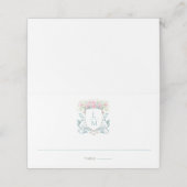 Elegant Roos Crest w / Bow | Monogram bruiloft Plaatskaartje (Buitenkant ongevouwen)