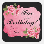 Elegant Roos Custom Gift Stickers (Voorkant)