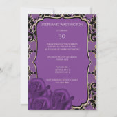 Elegant Roos & Damask Gothic 30th Birthday Kaart (Achterkant)