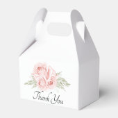 Elegant Roos Dank je roze Floral Wedding Favor Bedankdoosjes (Achterkant)