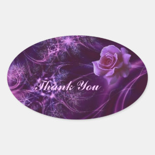 Elegant Roos Dank u Ovale Sticker