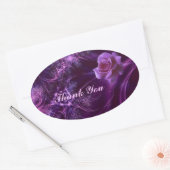 Elegant Roos Dank u Ovale Sticker (Envelop)