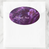 Elegant Roos Dank u Ovale Sticker (Tas)