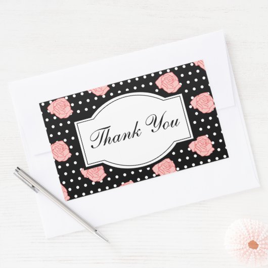 Elegant Roos dank u Stickers (Envelop)