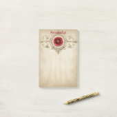 Elegant Roos Diamond personaliseert Post-it® Notes (Op bureau)