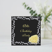Elegant Roos & Diamonds 65ste verjaardag Kaart (Staand voorkant)