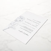 Elegant Roos Echte Zilveren Folie Wedding Uitnodiging (Gedraaid)