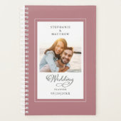 Elegant Roos Elegant Script voor bruiloft Aangepa Planner (Voorkant)