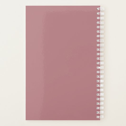 Elegant Roos  Elegant Script voor bruiloft Aangepa Planner (Achterkant)