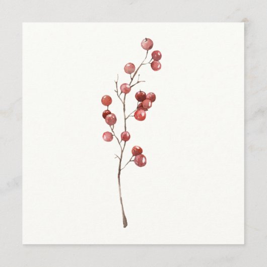 Elegant Roos en Berry Wreath Kerstmenu Kaart (Achterkant)