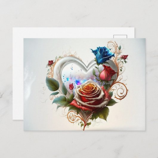 Elegant Roos en Briefkaart (Voorkant / Achterkant)