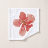 Elegant Roos en Cream Bloemen Waterverf Bad Handdoek (Wasdoekje)