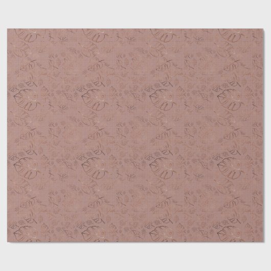 Elegant Roos en Gold Floral Pattern Cadeaupapier (Vlak)