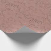 Elegant Roos en Gold Floral Pattern Cadeaupapier (Hoek)