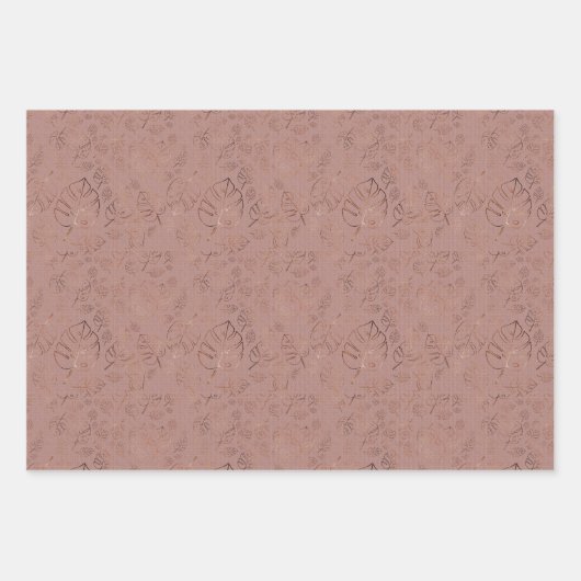 Elegant Roos en Gold Floral Pattern Wrapping Pape Inpakpapier Vel (Voorkant)