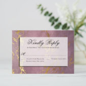 Elegant Roos en Gold RSVP Gelieve te beantwoorden (Staand voorkant)