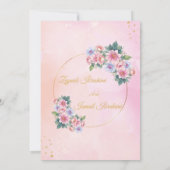 Elegant Roos en Goud Lijst Islamitische Moslim Wed Kaart (Achterkant)