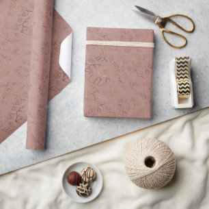 Elegant Roos en Gouden Bloemmotief Cadeaupapier