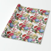 Elegant Roos en Hydrangeas Floral Craft of Gift Cadeaupapier (Uitgerold)