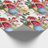 Elegant Roos en Hydrangeas Floral Craft of Gift Cadeaupapier (Hoek)