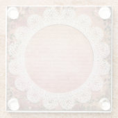 Elegant  Roos en kantglas Onderzetter (Achterkant)