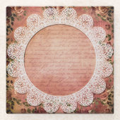 Elegant  Roos en kantglas Onderzetter Glazen Onderzetter (Voorkant)