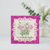 Elegant Roos- en peonieVrijgezellenfeest Kaart (Staand voorkant)