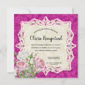 Elegant Roos- en peonieVrijgezellenfeest Kaart (Achterkant)