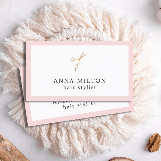 Elegant Roos Faux Gold Schaar Haar Stylist Visitekaartje