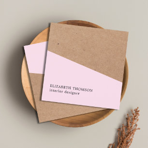 Elegant Roos Faux Kraft Geometric Interior Design Vierkante Visitekaartje