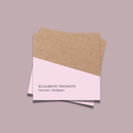Elegant Roos Faux Kraft Geometric Interior Design Vierkante Visitekaartje