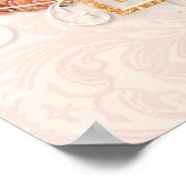 Elegant Roos Floral Blush Gold Welkom bruiloft Poster (Hoek)