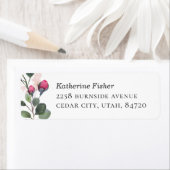 Elegant Roos | Floral Botanische bruiloft adres Etiket (Insitu)