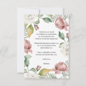 Elegant Roos Floral Foto Afstuderen Hartelijk dank Bedankkaart (Achterkant)