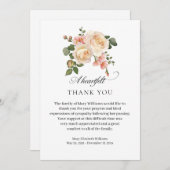 Elegant Roos Floral Funeral Dank u Bedankkaart (Voorkant / Achterkant)