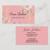 Elegant Roos Floral Gold Edging Visitekaartje (Voorkant / Achterkant)