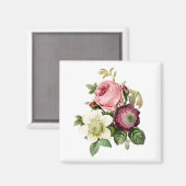 Elegant roos floral magnet (Voorkant / Achterkant)