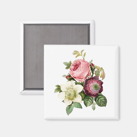 Elegant roos floral magnet (Voorkant / Achterkant)