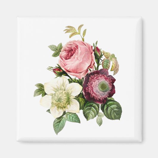 Elegant roos floral magnet (Voorkant)