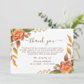 Elegant Roos Floral Modern Begrafenis Dank u Kaart (Staand voorkant)