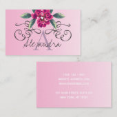 Elegant Roos Floral Monogram Classy Visitekaartje (Voorkant / Achterkant)