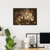 Elegant Roos Floral Painting, Anton Muller Poster (Thuiskantoor)