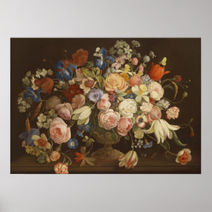 Elegant Roos Floral Painting, Anton Muller Poster