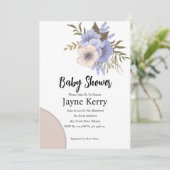 Elegant Roos Floral Party Baby shower Invitation Kaart (Staand voorkant)