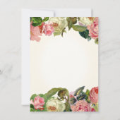 Elegant Roos Floral Pink Yellow Reception Kaart (Achterkant)