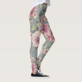 Elegant Roos Floral Print Leggings (Rechts)
