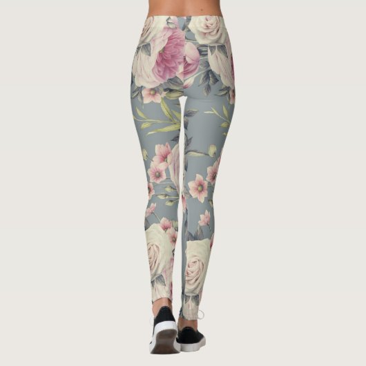 Elegant Roos Floral Print Leggings (Achterkant)
