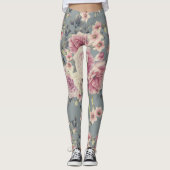 Elegant Roos Floral Print Leggings (Voorkant)