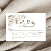 Elegant Roos Floral Wedding RSVP Kaartje